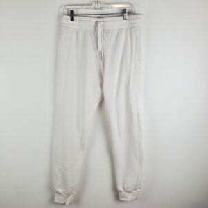 PROGO USA Small White Jogging pants‎ Elastic waist drawstring pockets Joggers